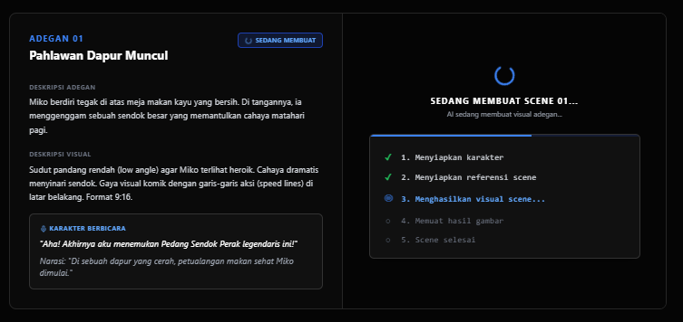 Proses generate scene STORYFLOW
